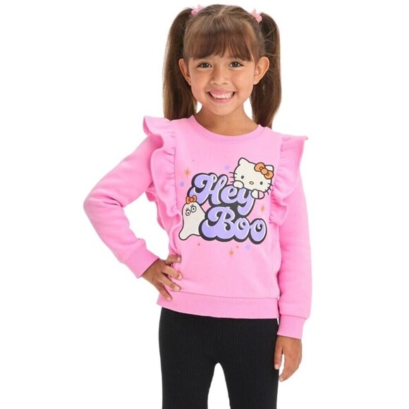Sanrio Hello Kitty Girls Hey Boo Ghost Halloween Sweatshirt Size 2T Pink NWT - Picture 1 of 5